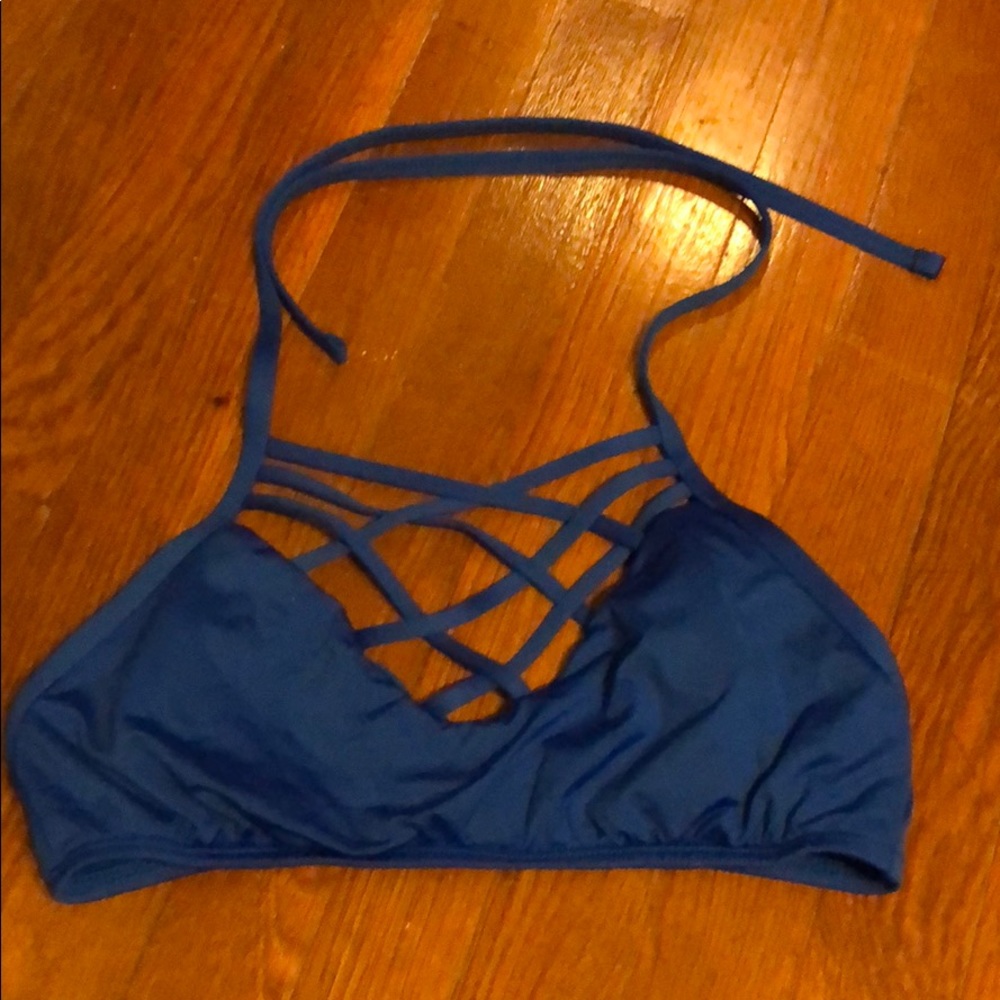 Blue bikini top
